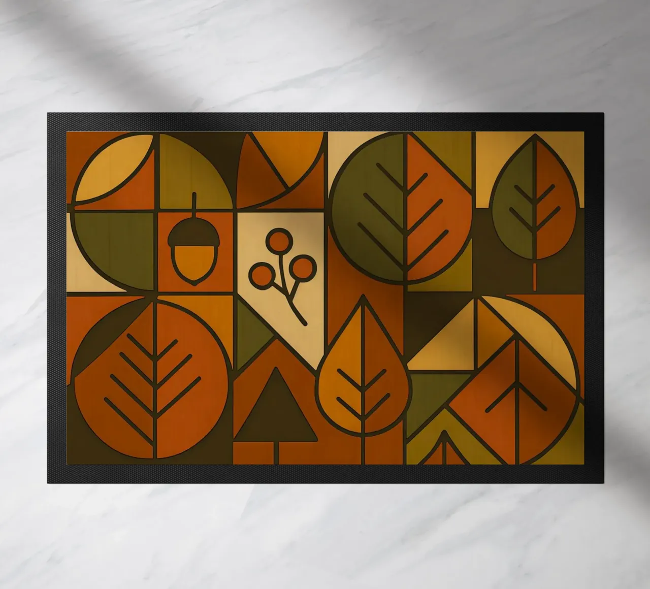 Autumn Motifs With Abstract And Minimalist Geometry doormat by ARTOMATIC