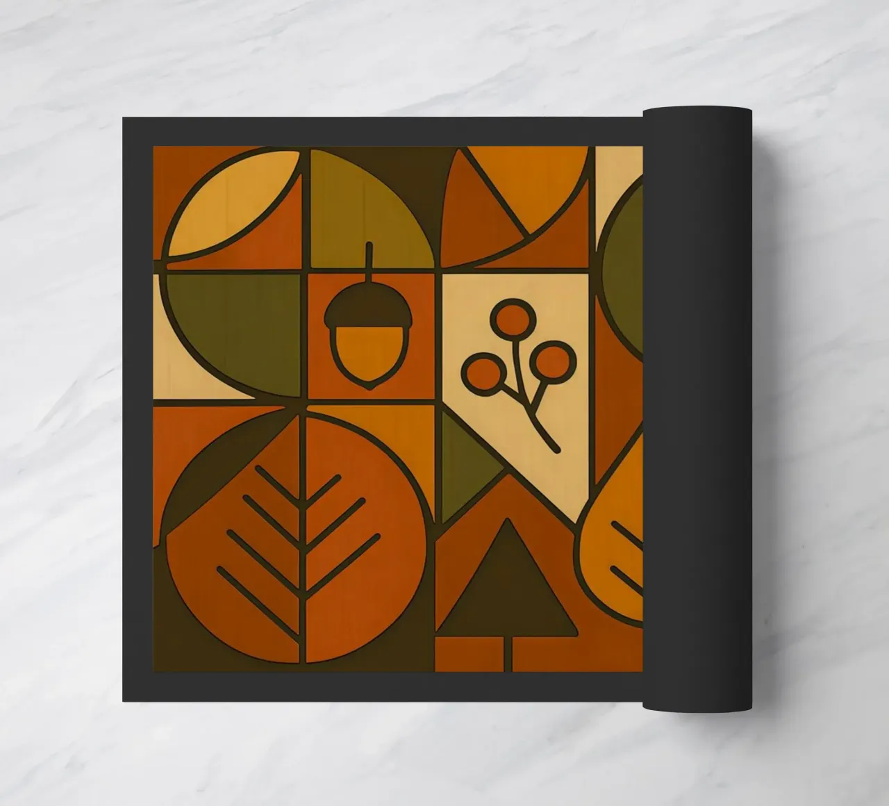 Autumn Motifs With Abstract And Minimalist Geometry doormat by ARTOMATIC