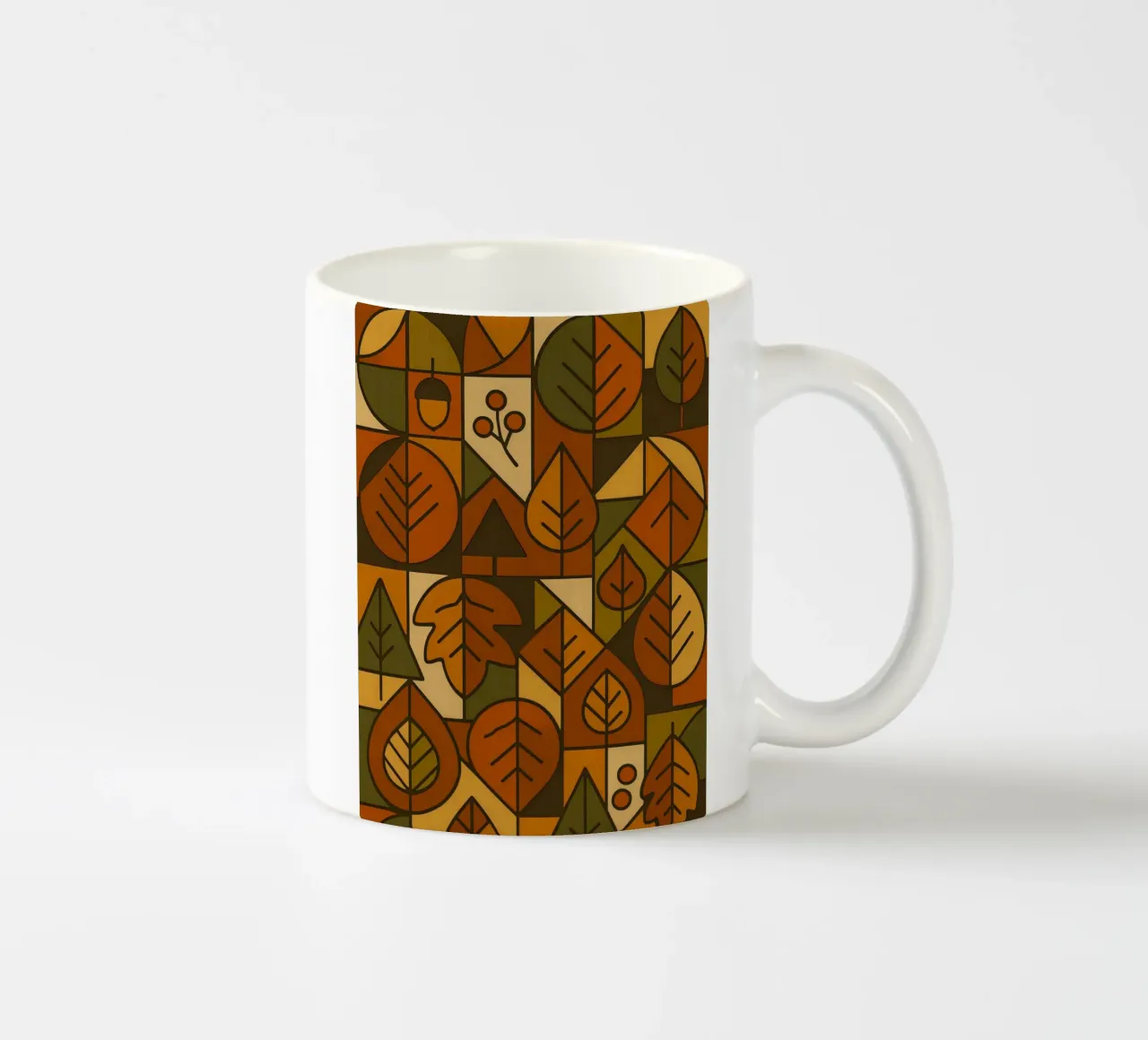 Autumn Motifs With Abstract And Minimalist Geometry ceramic mug by ARTOMATIC