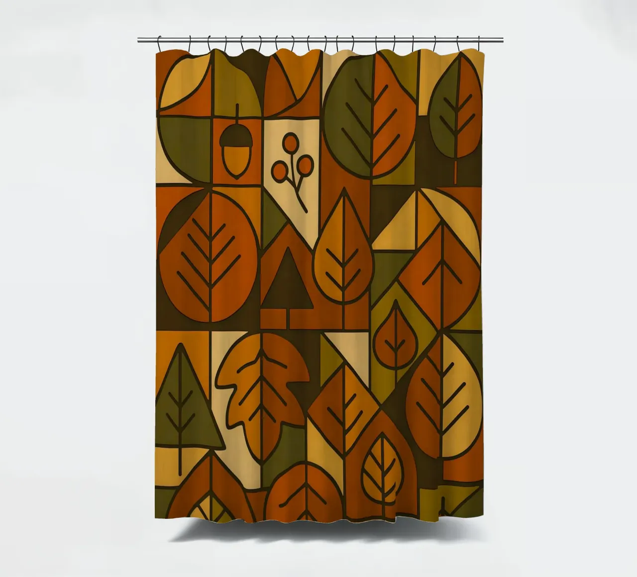 Autumn Motifs With Abstract And Minimalist Geometry shower curtain by ARTOMATIC