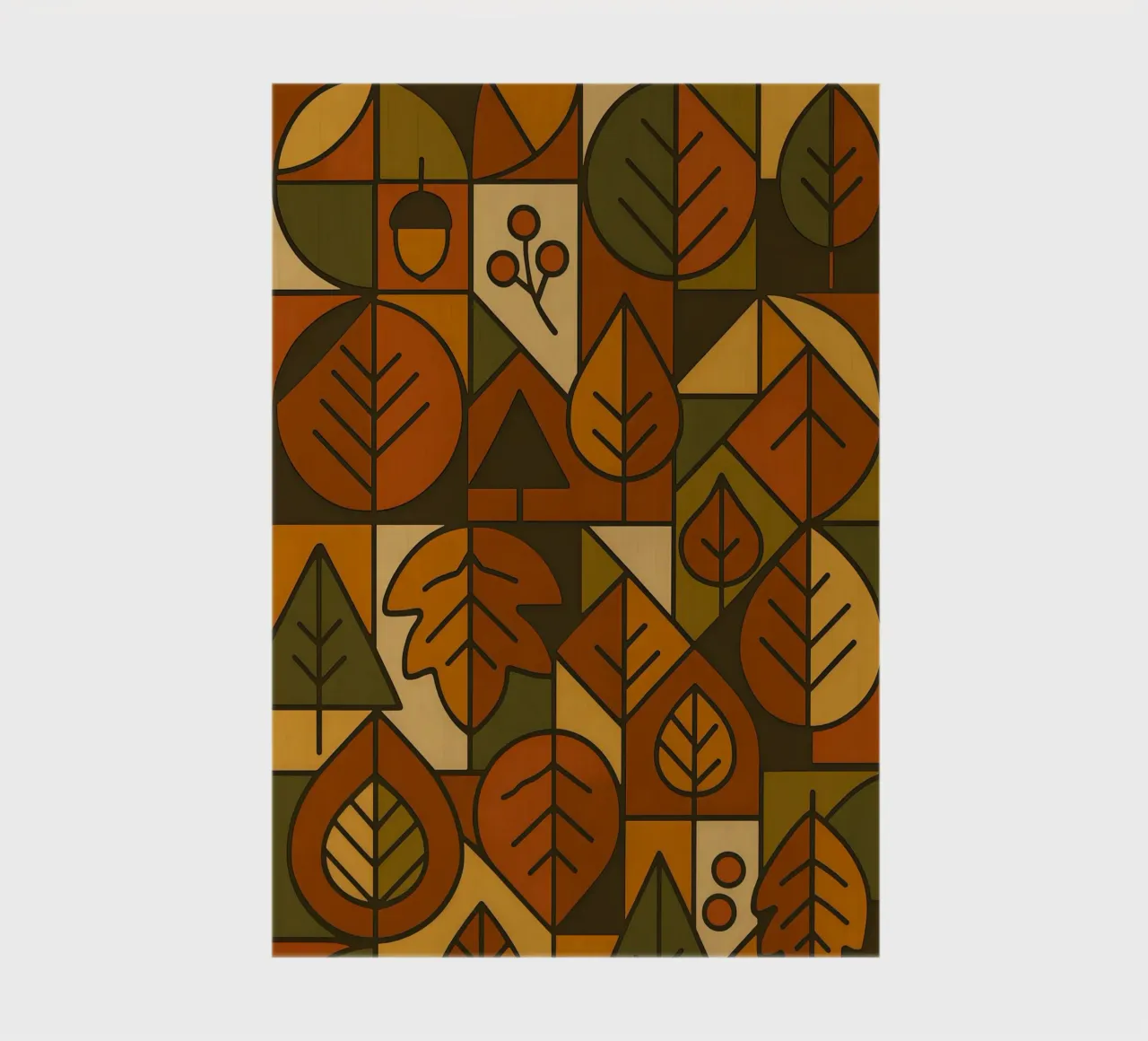 Autumn Motifs With Abstract And Minimalist Geometry notebook by ARTOMATIC
