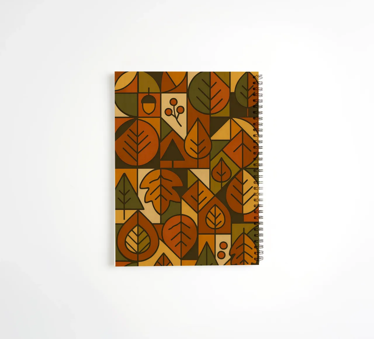 Autumn Motifs With Abstract And Minimalist Geometry spiral notebook by ARTOMATIC