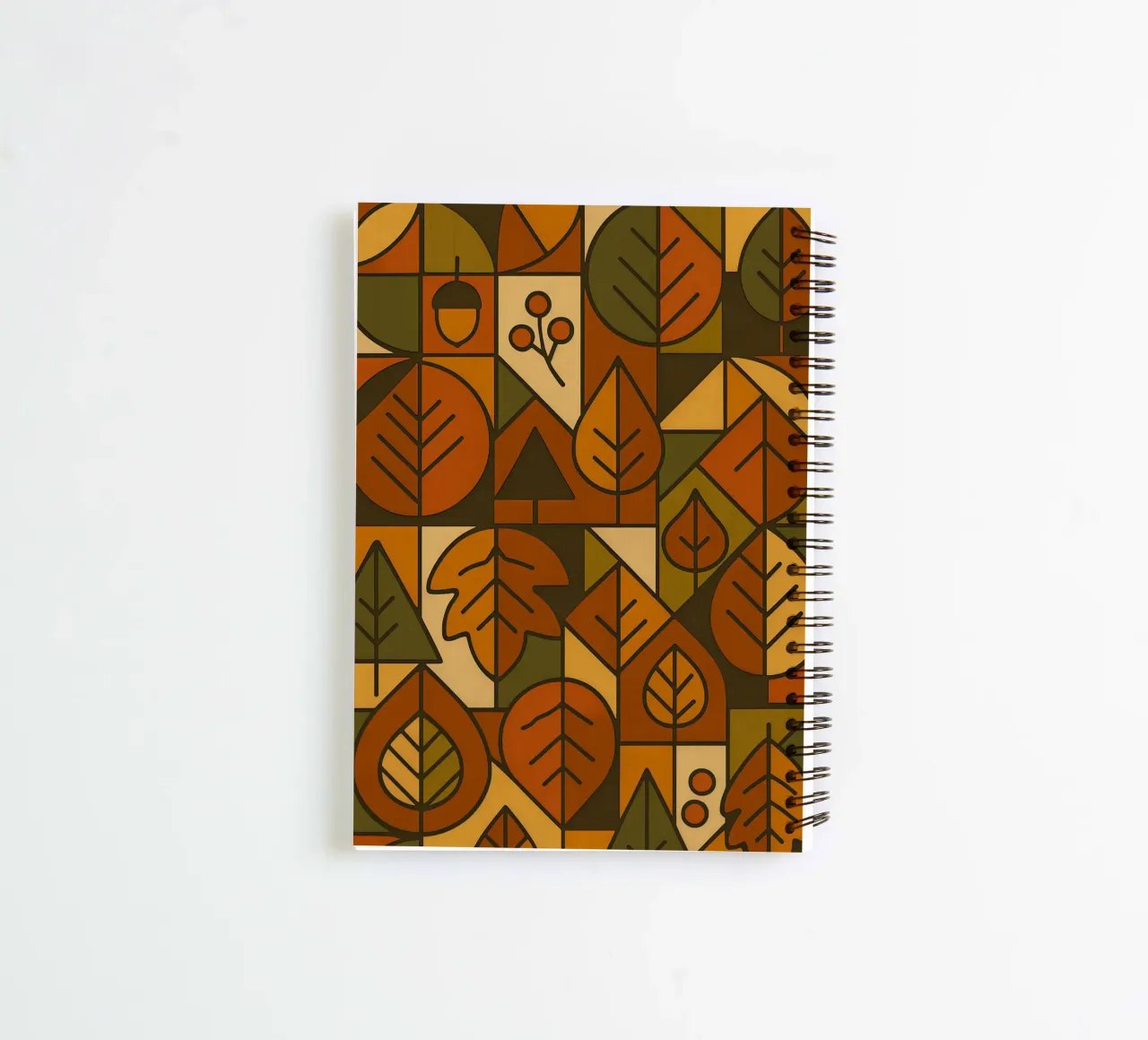Autumn Motifs With Abstract And Minimalist Geometry spiral notebook by ARTOMATIC
