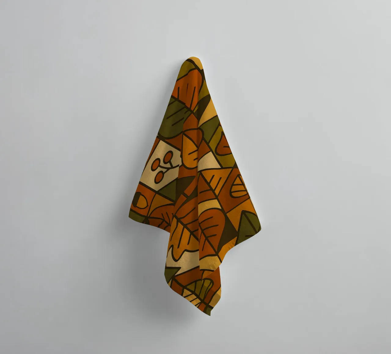 Autumn Motifs With Abstract And Minimalist Geometry towel by ARTOMATIC