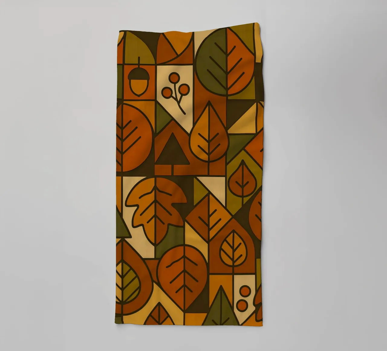 Autumn Motifs With Abstract And Minimalist Geometry towel by ARTOMATIC