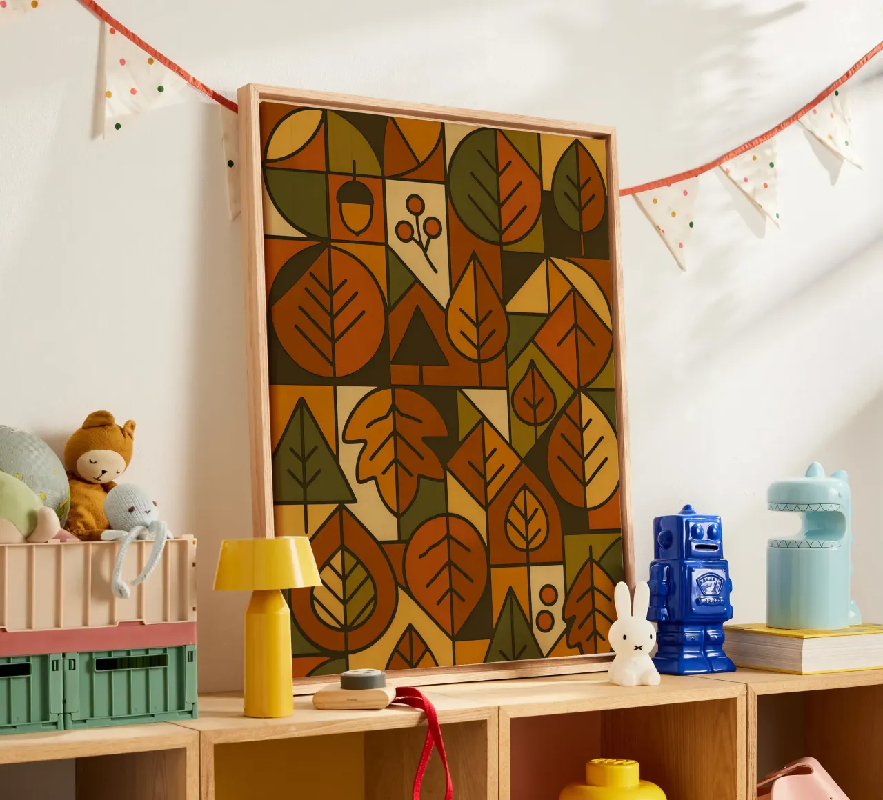 Autumn Motifs With Abstract And Minimalist Geometry canvas by ARTOMATIC