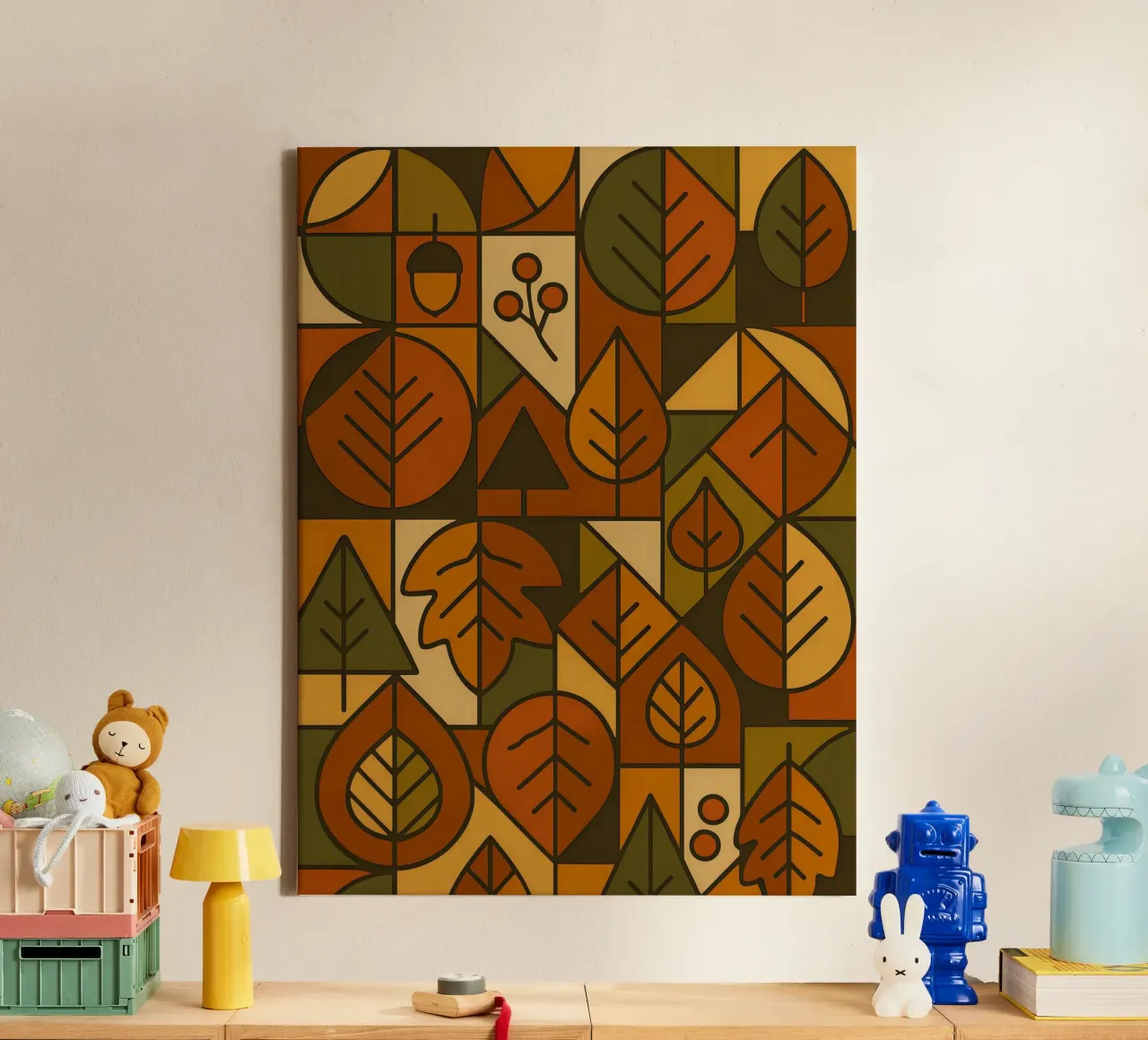 Autumn Motifs With Abstract And Minimalist Geometry canvas by ARTOMATIC