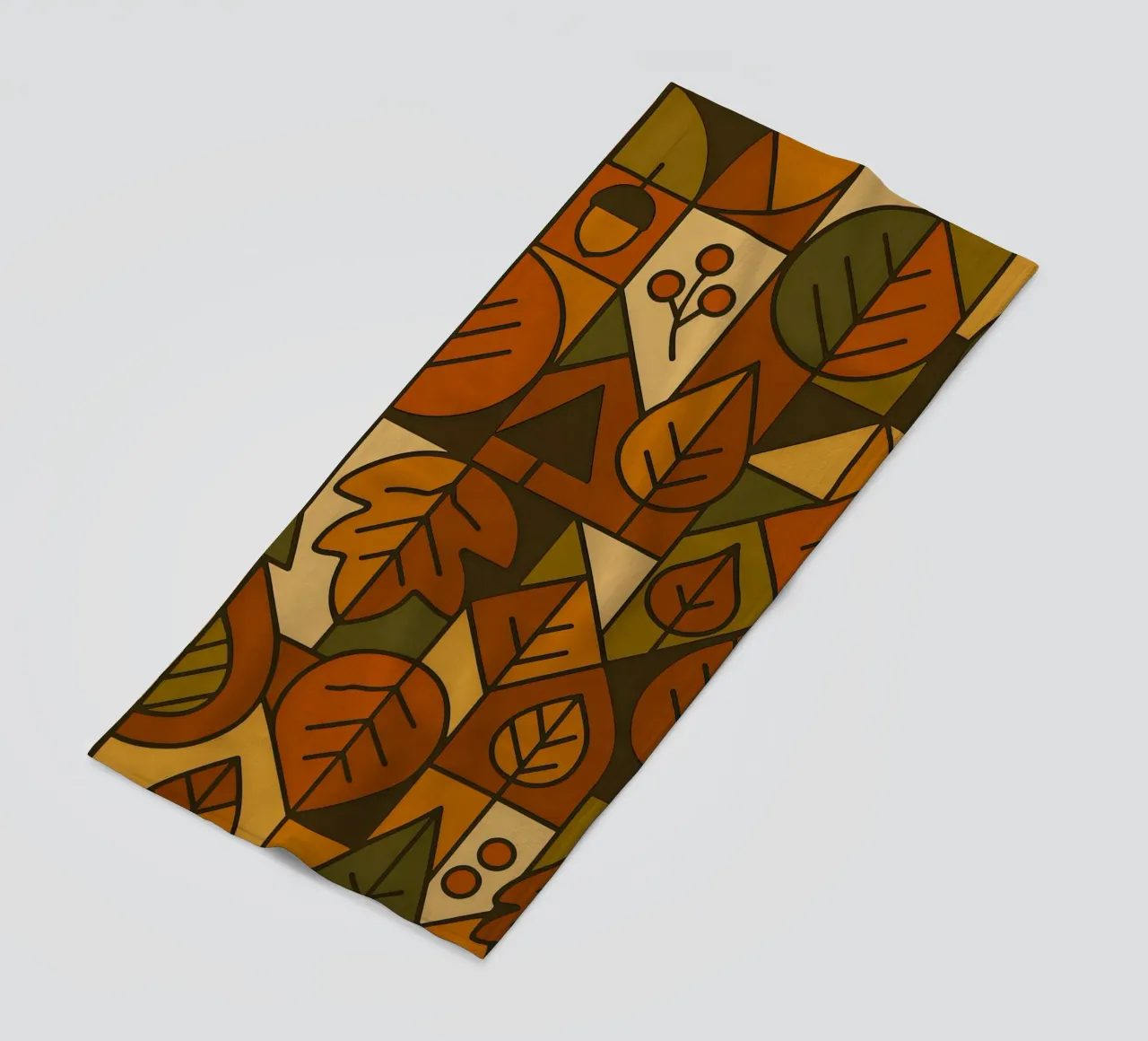 Autumn Motifs With Abstract And Minimalist Geometry beach towel by ARTOMATIC