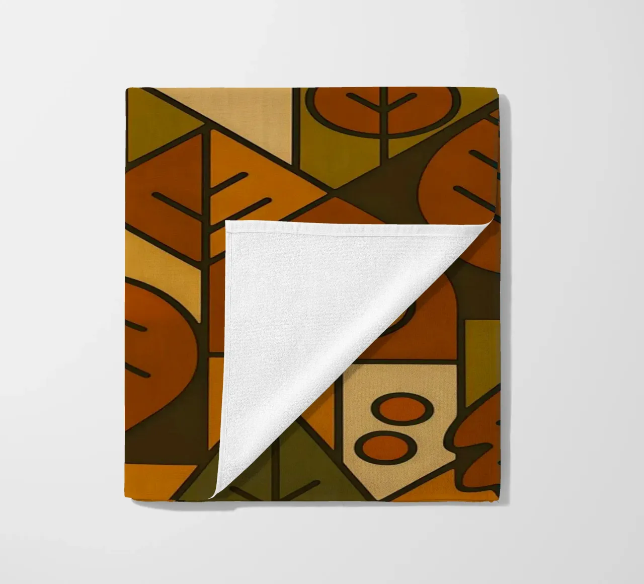 Autumn Motifs With Abstract And Minimalist Geometry beach towel by ARTOMATIC