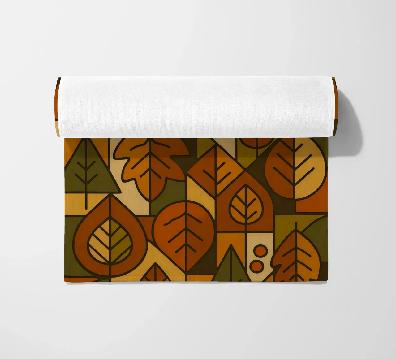 Autumn Motifs With Abstract And Minimalist Geometry beach towel by ARTOMATIC