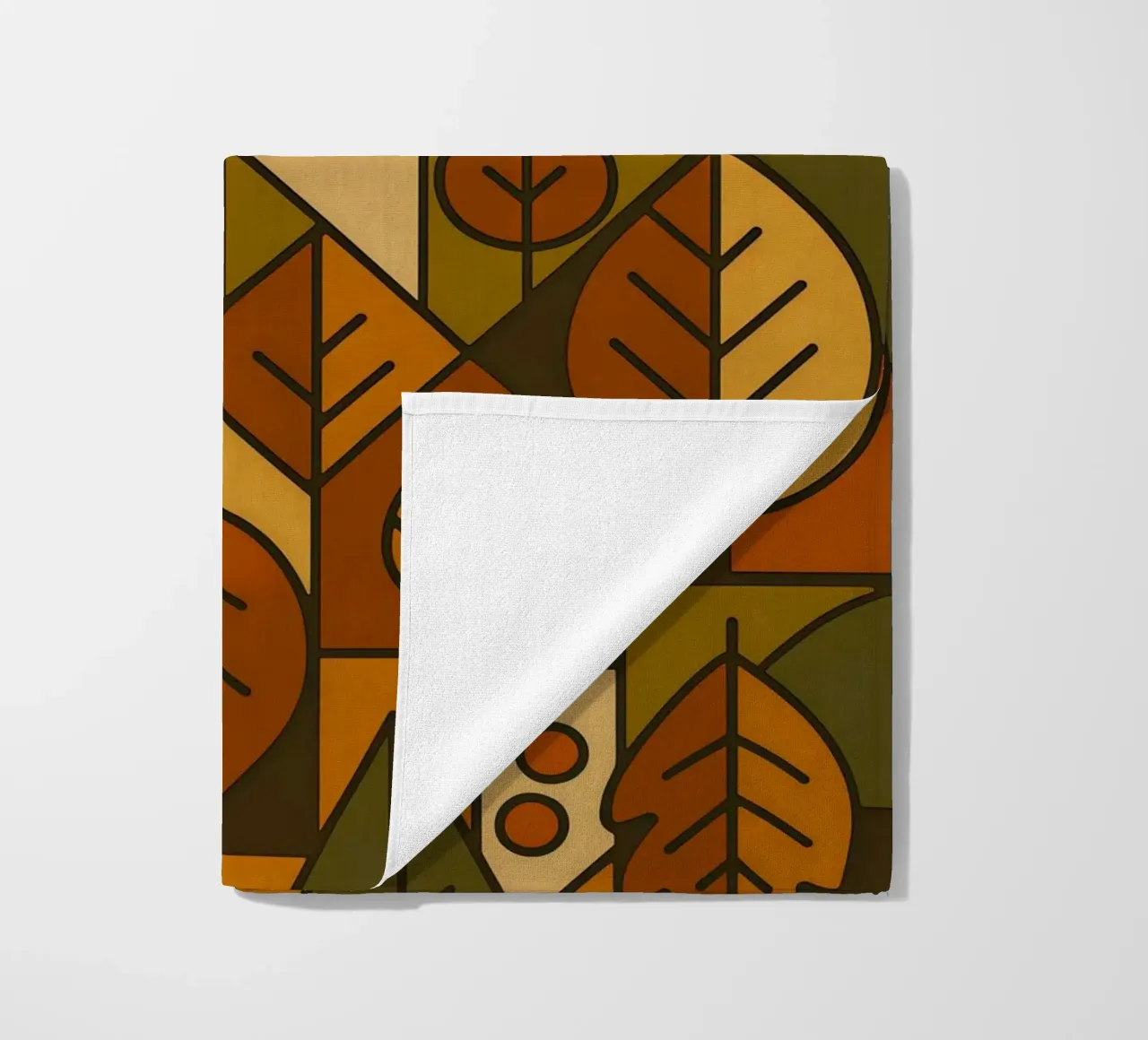 Autumn Motifs With Abstract And Minimalist Geometry beach towel by ARTOMATIC