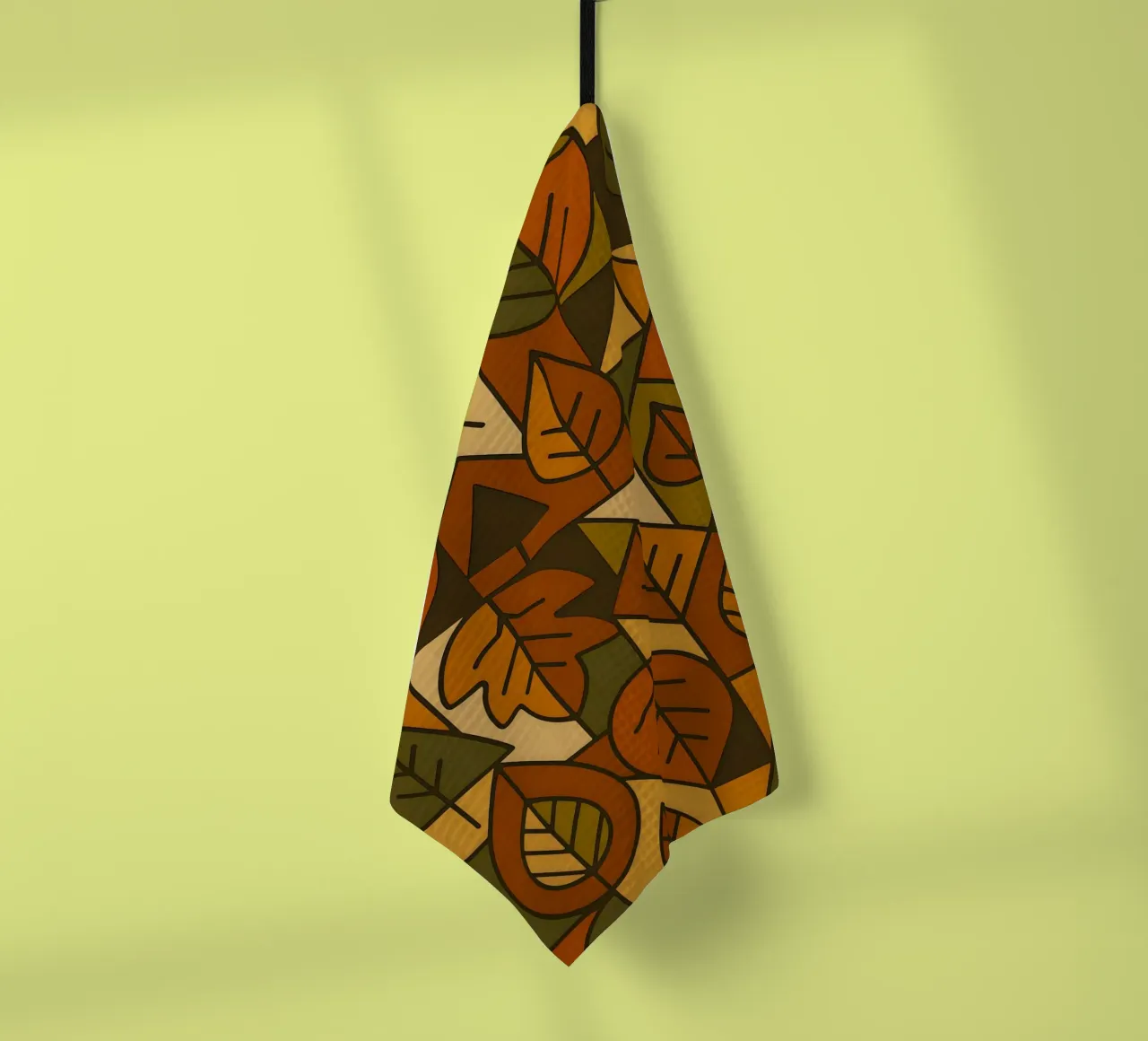 Motifs d'automne avec géométrie abstraite et minimaliste torchon de ARTOMATIC