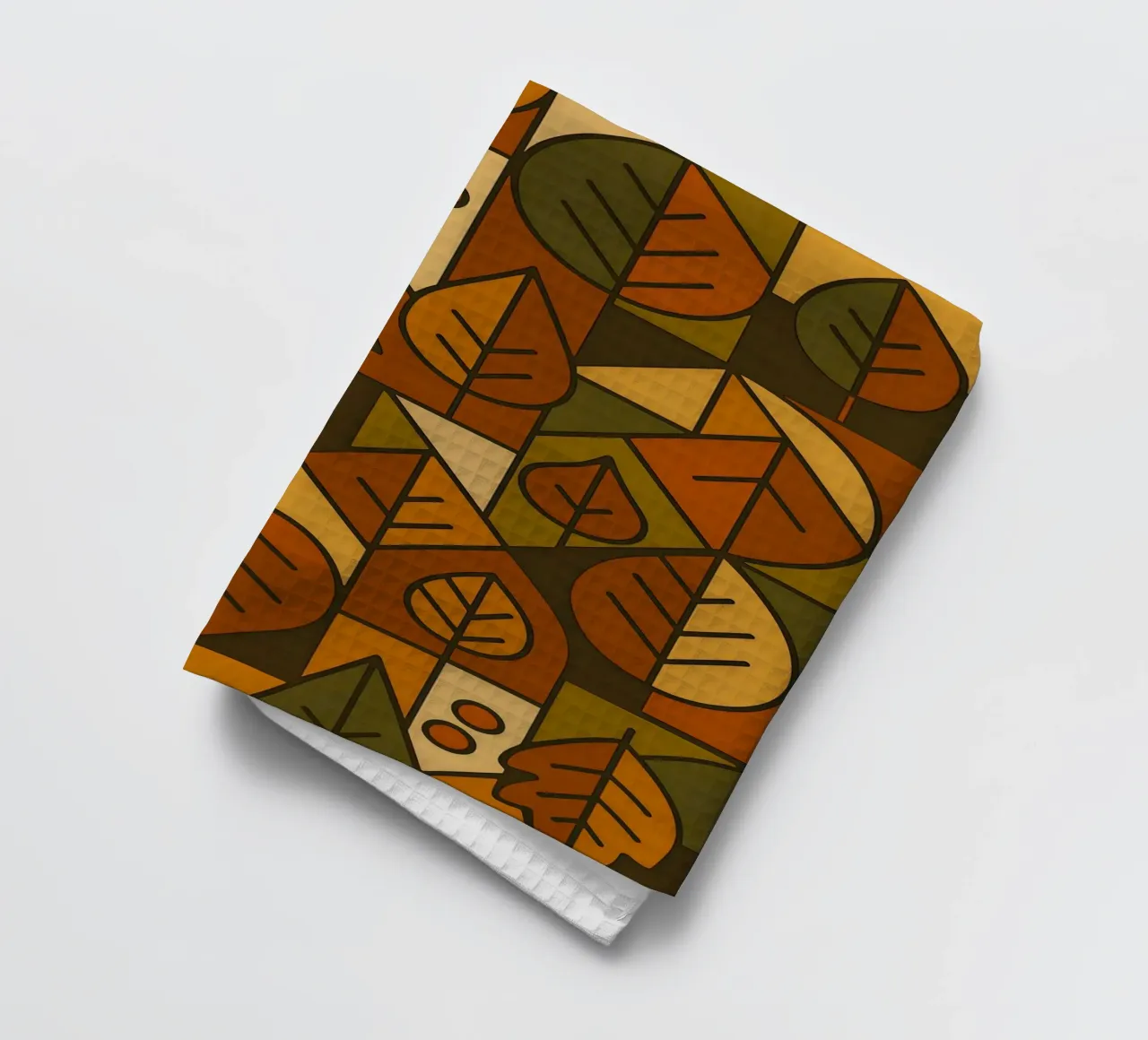 Motifs d'automne avec géométrie abstraite et minimaliste torchon de ARTOMATIC