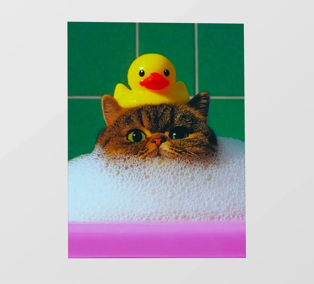 cat in shower telo in pvc da ryan