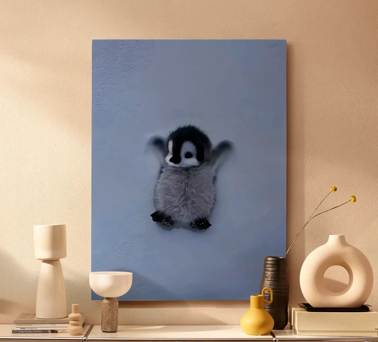 penguin on snow alluminio dibond da ryan