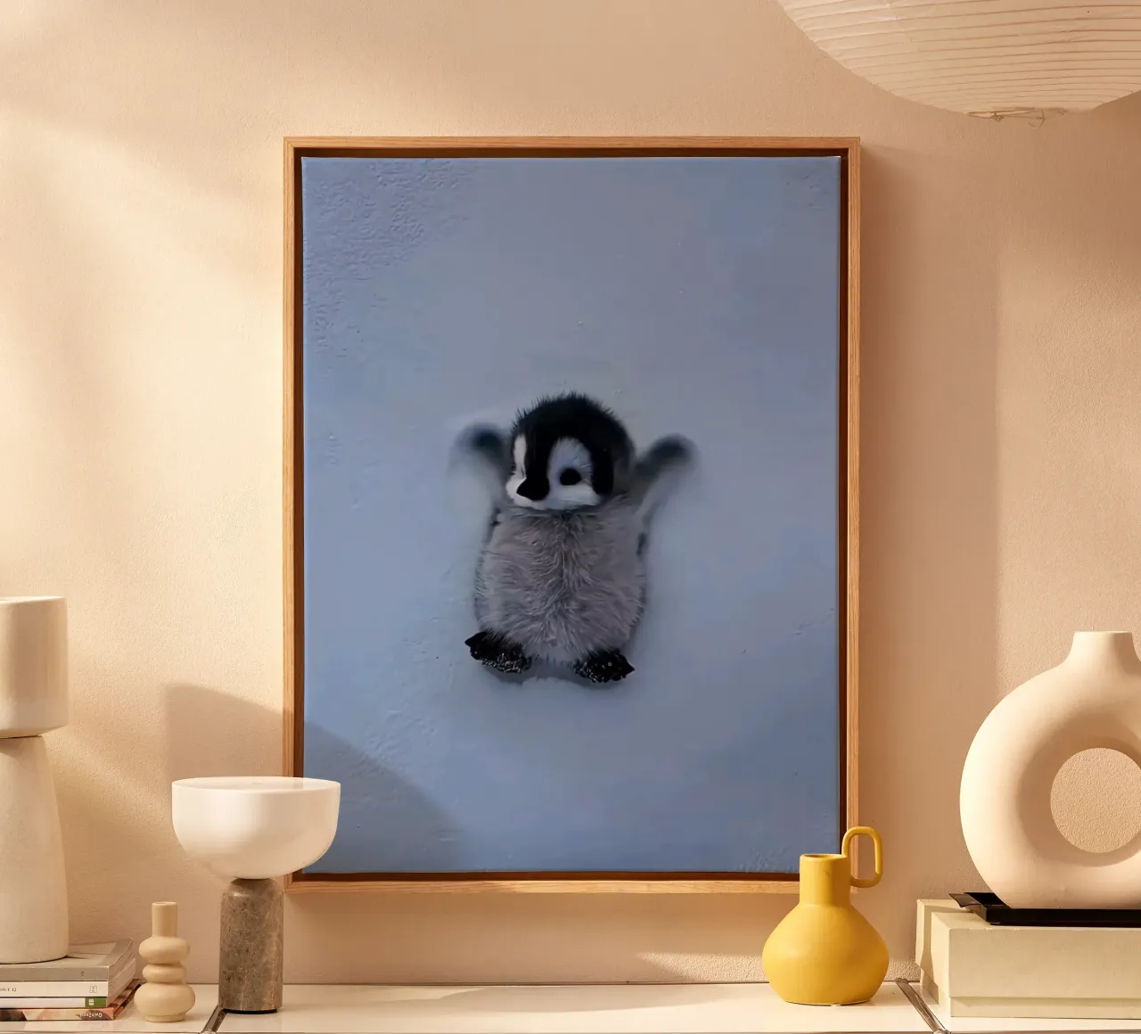 penguin on snow tela da ryan