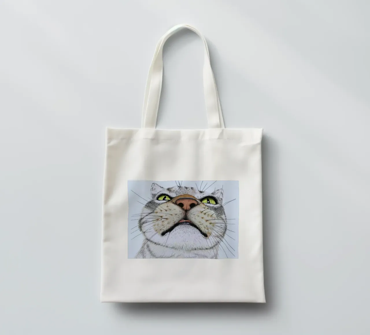 potrait cat borsa in juta da ryan