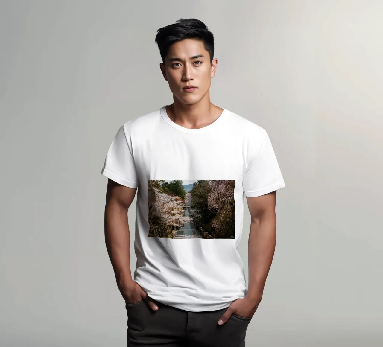 Santuario dei ciliegi in fiore in Giappone t-shirt da Marcel Bisig