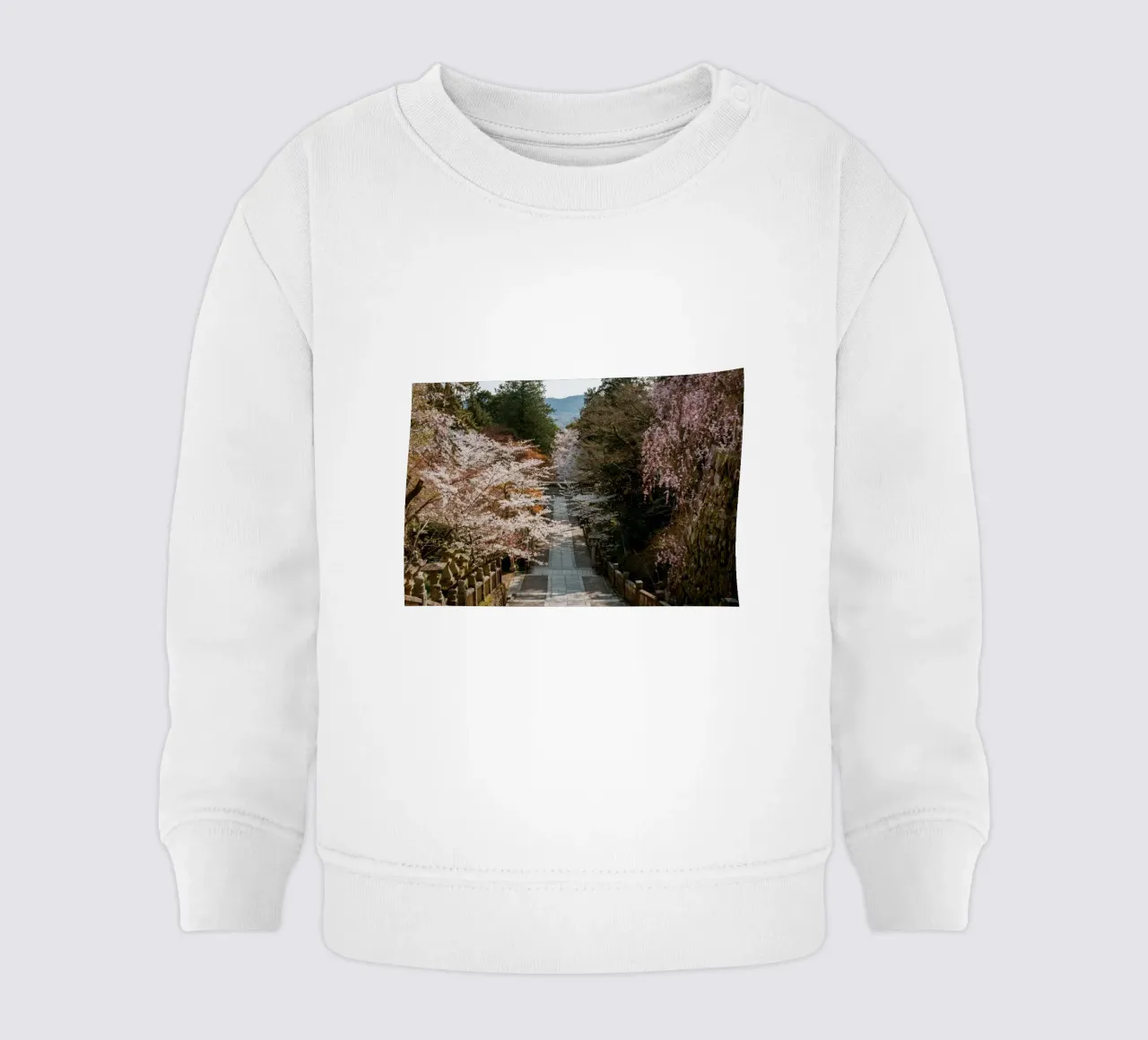 Cherry Blossom Shrine in Japan baby sweatshirt by Marcel Bisig