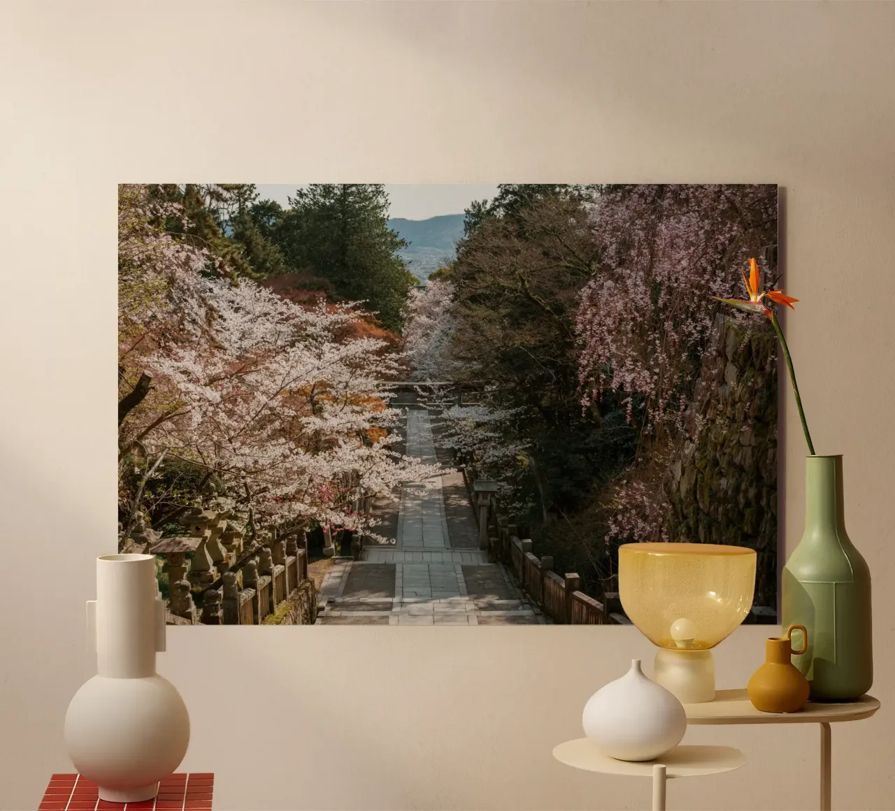 Santuario dei ciliegi in fiore in Giappone alluminio dibond da Marcel Bisig