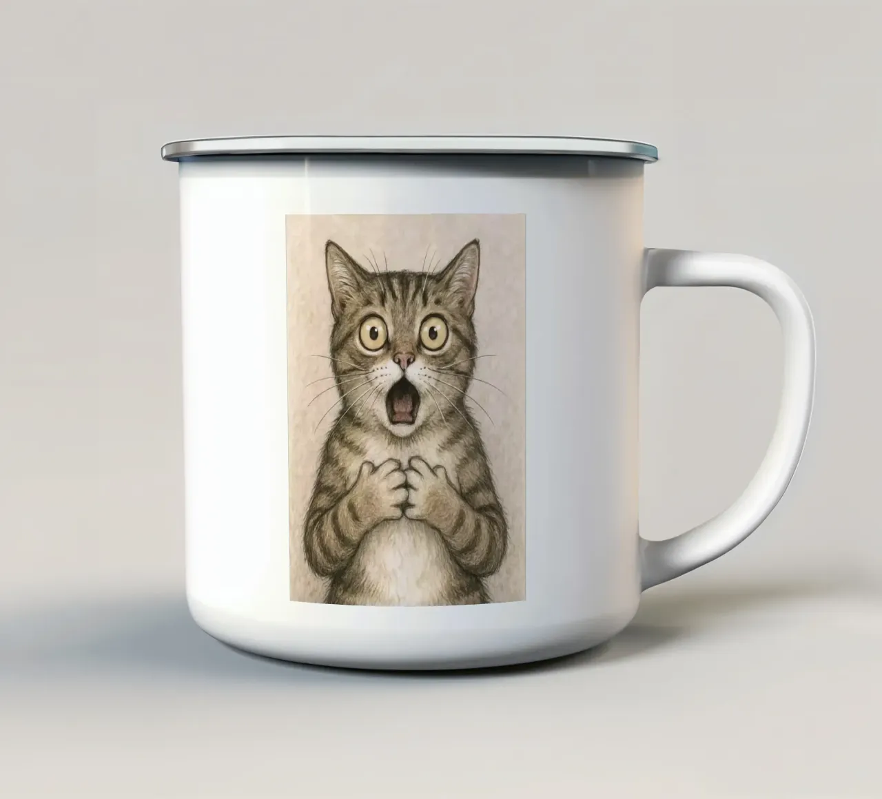 wow cat tazza in smalto da ryan