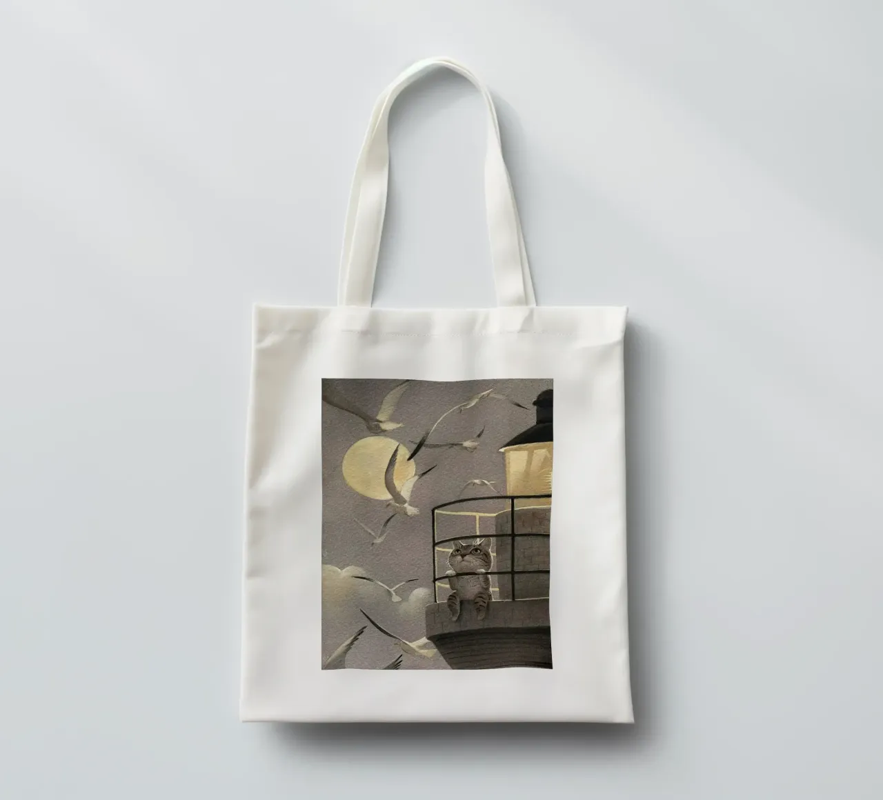 cat in lighthouse borsa in juta da ryan