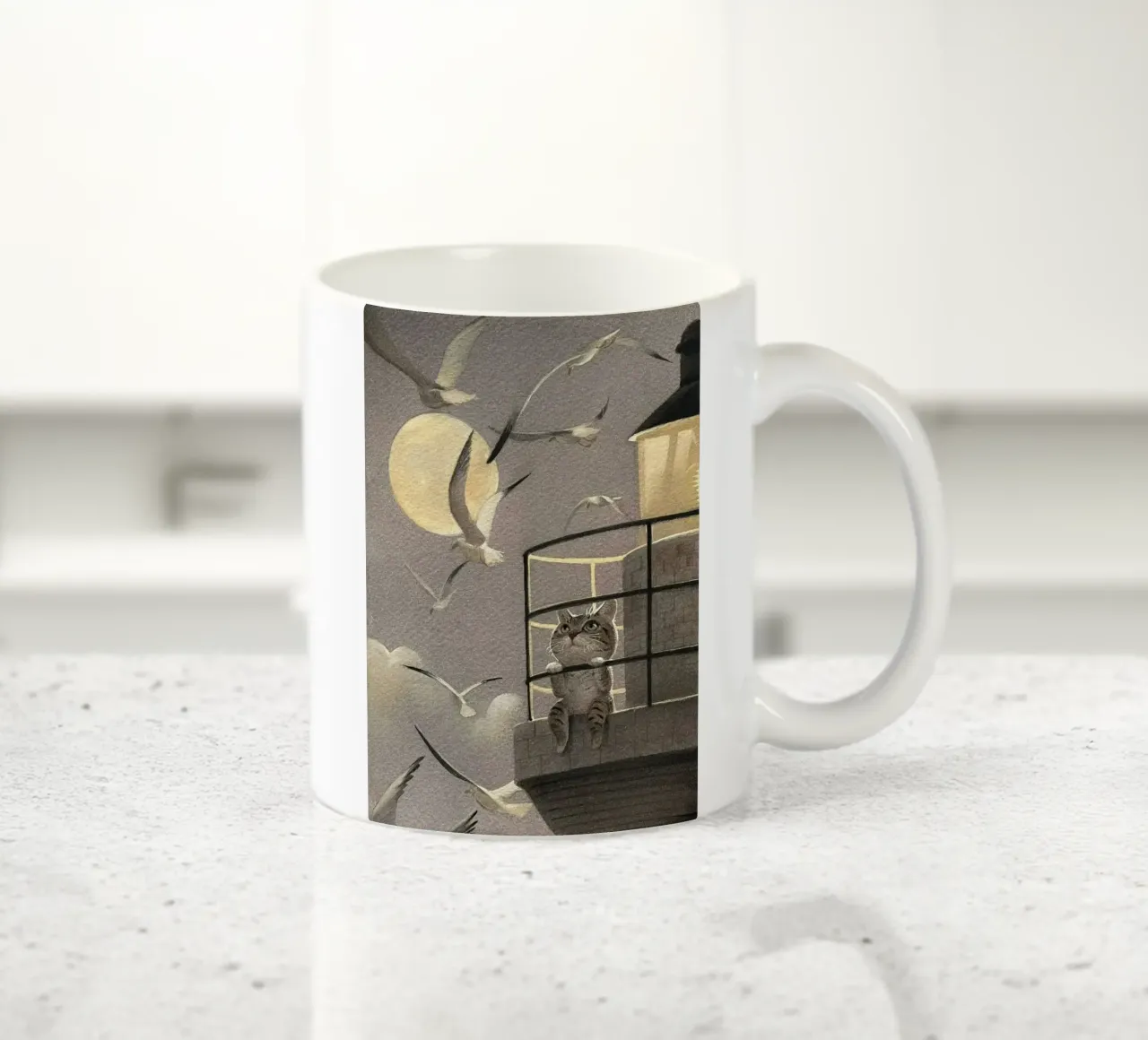 cat in lighthouse tazza in ceramica da ryan