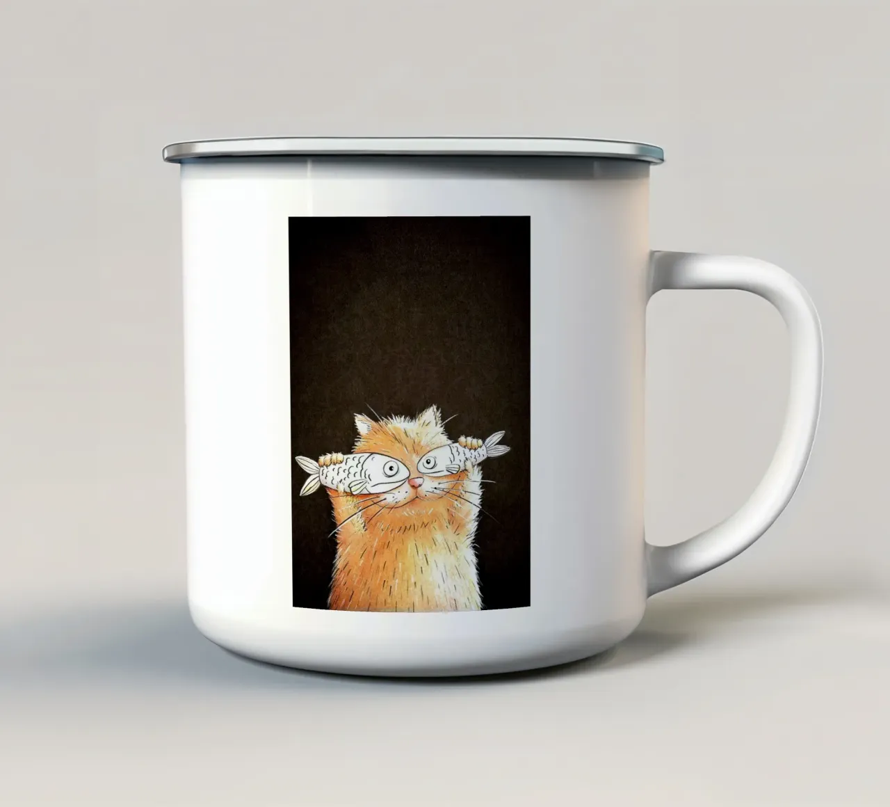 cat fisheye tazza in smalto da ryan