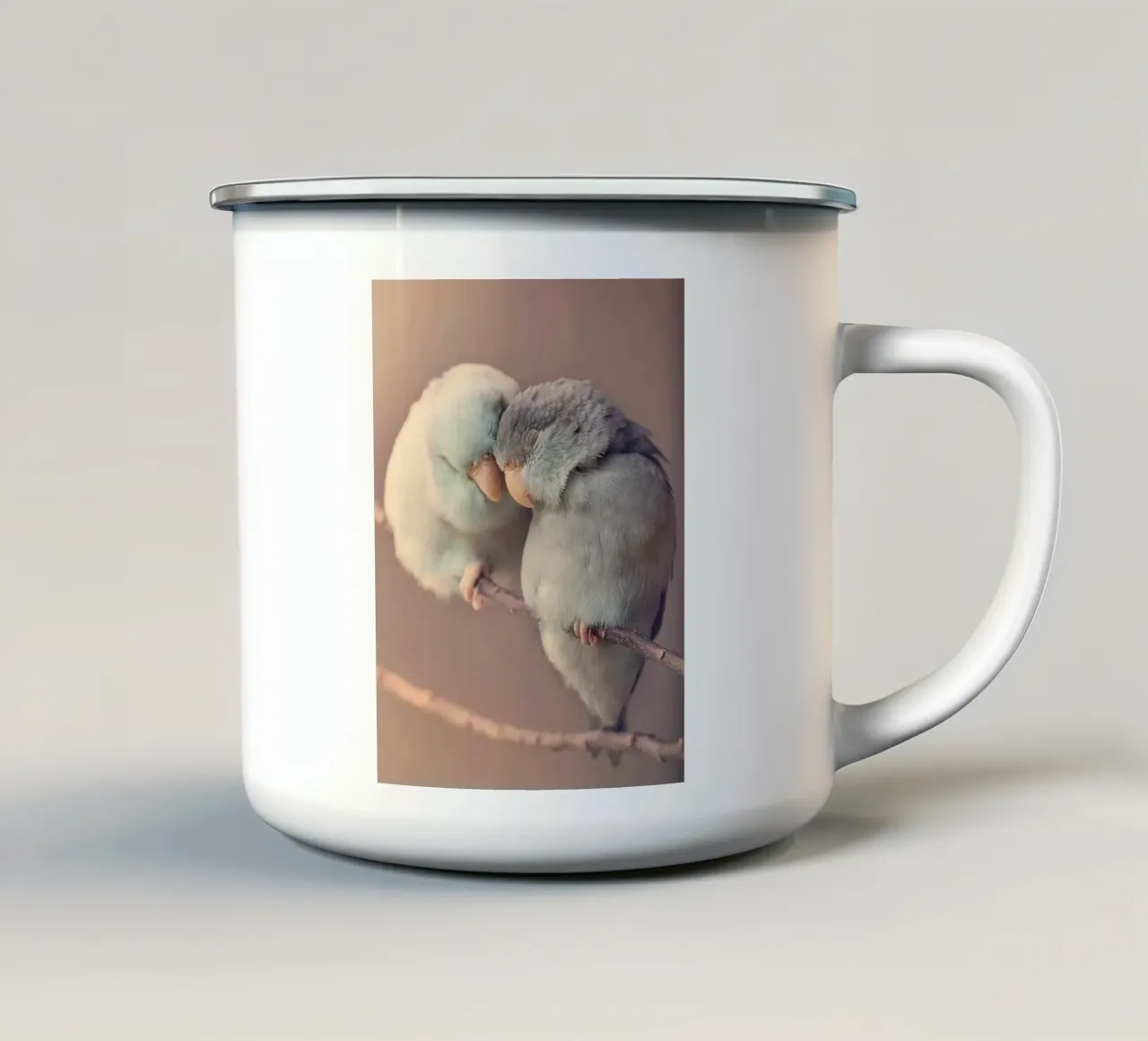 couple bird tazza in smalto da ryan