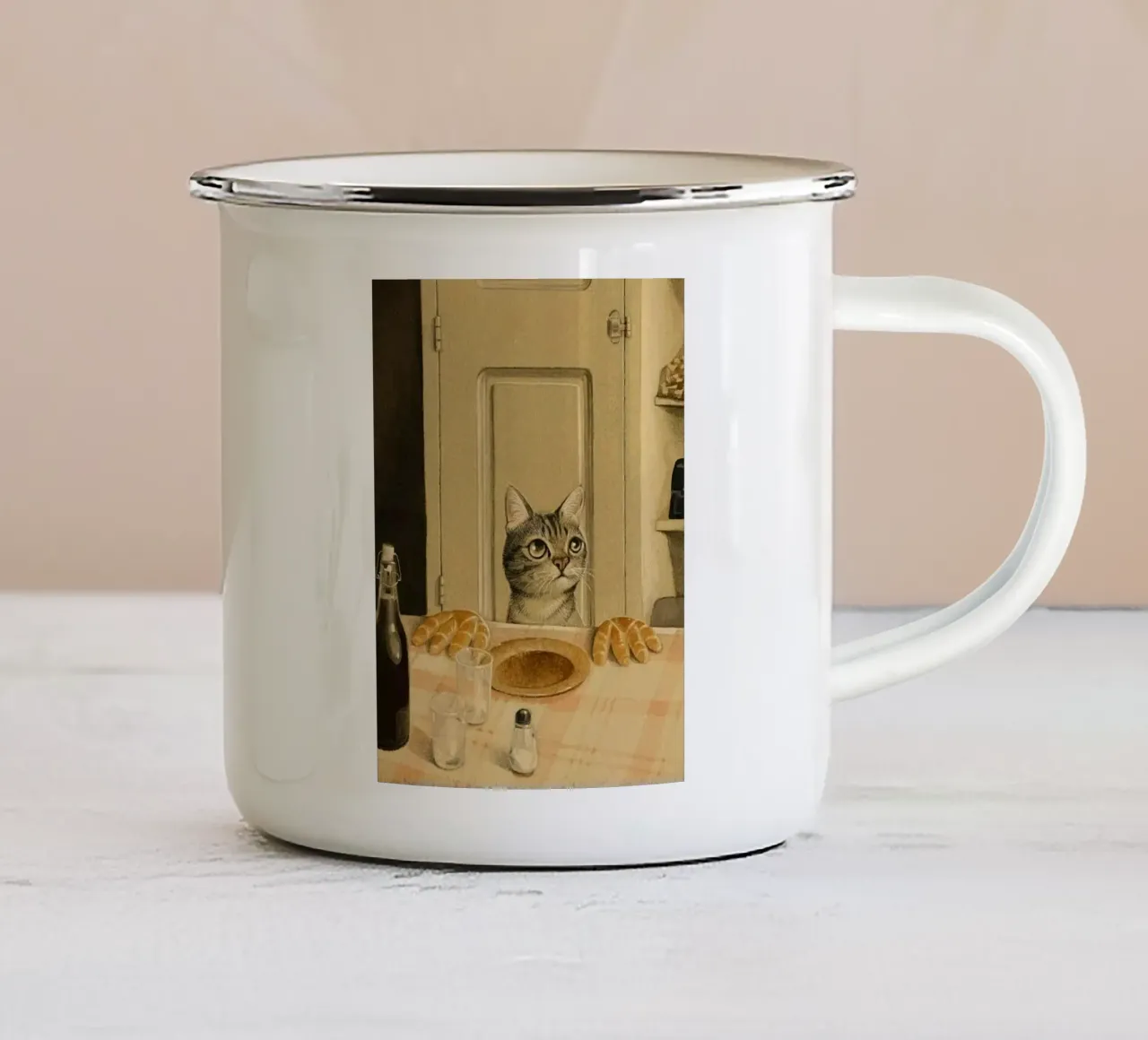 cat in dining table tazza in smalto da ryan