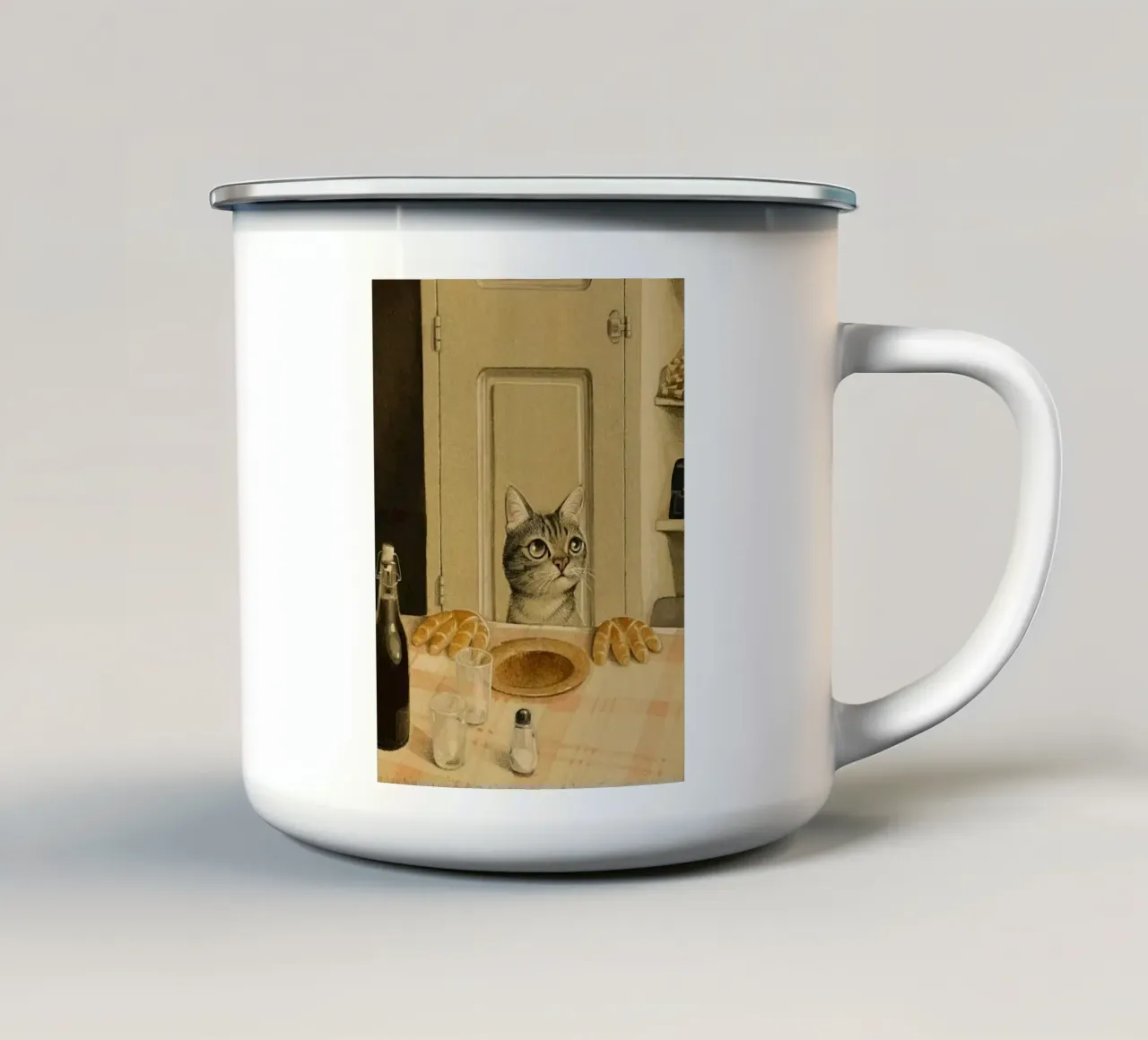 cat in dining table tazza in smalto da ryan