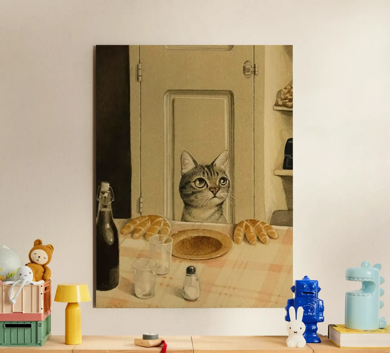 cat in dining table pannello forex da ryan