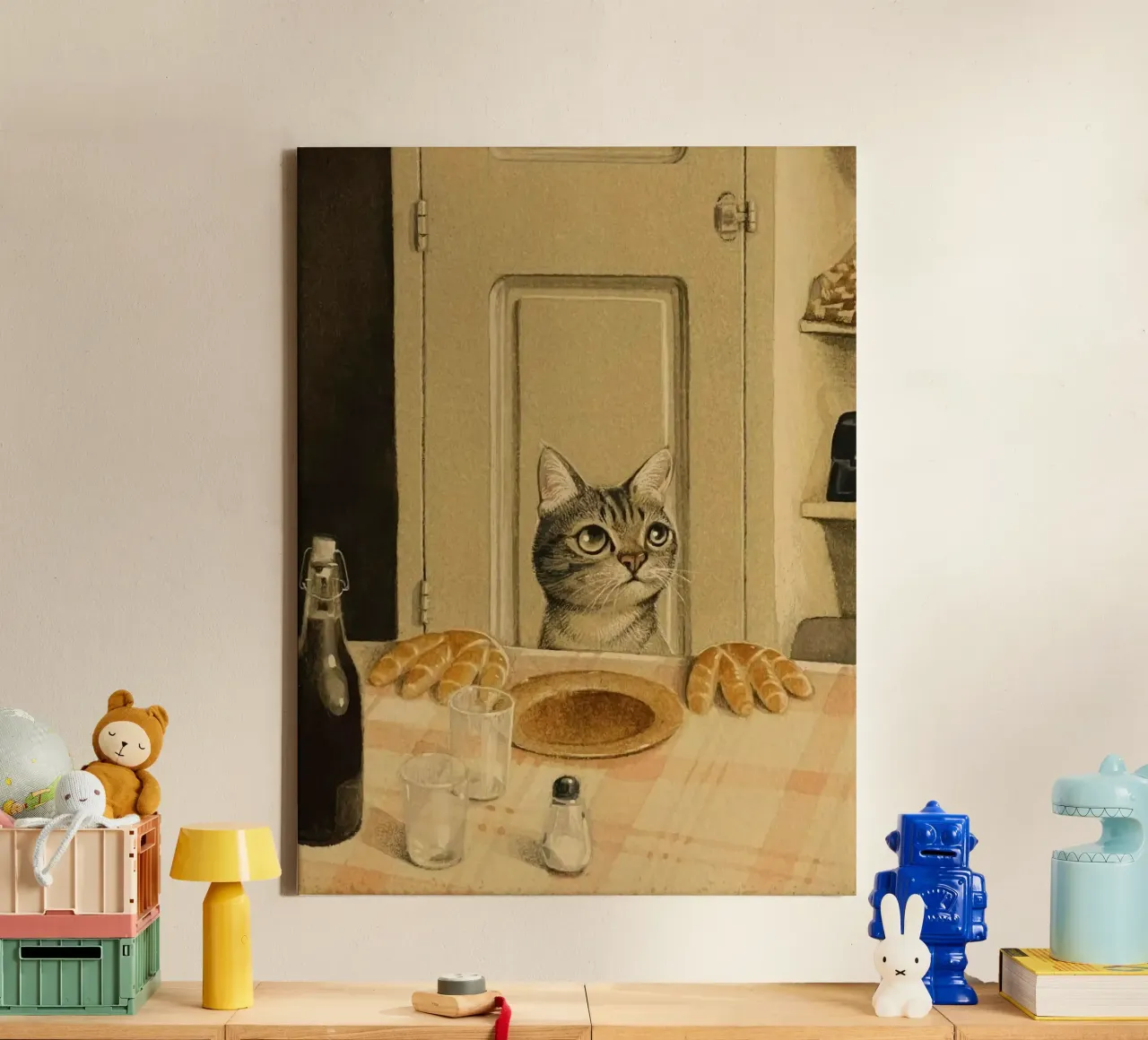 cat in dining table tela da ryan