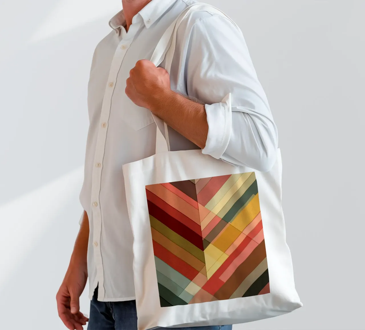 Diagonal Symphony borsa in juta da Geometrica