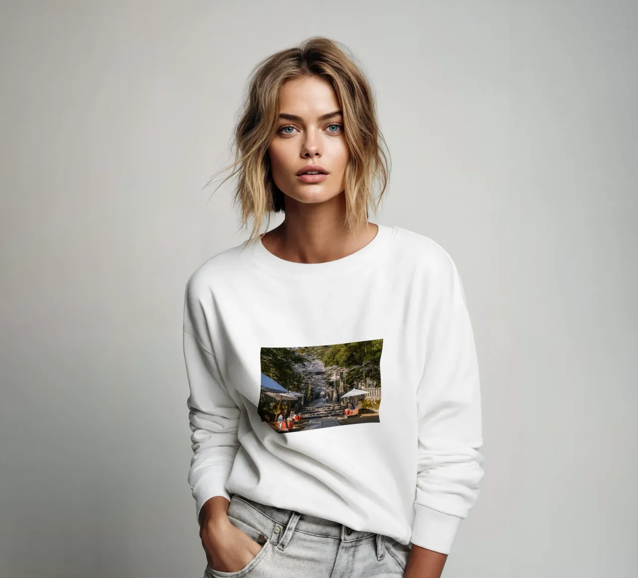 Tempio giapponese dei ciliegi in fiore felpa da Marcel Bisig