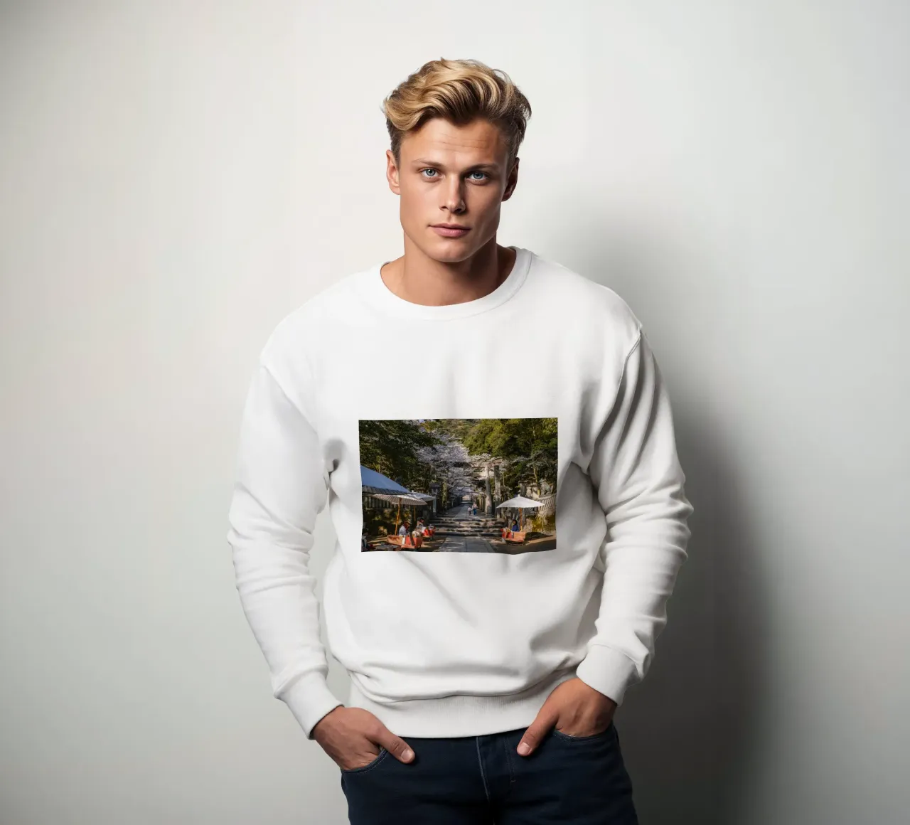 Tempio giapponese dei ciliegi in fiore felpa da Marcel Bisig