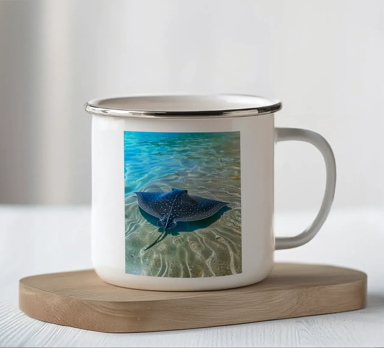ray on sand tazza in smalto da ryan
