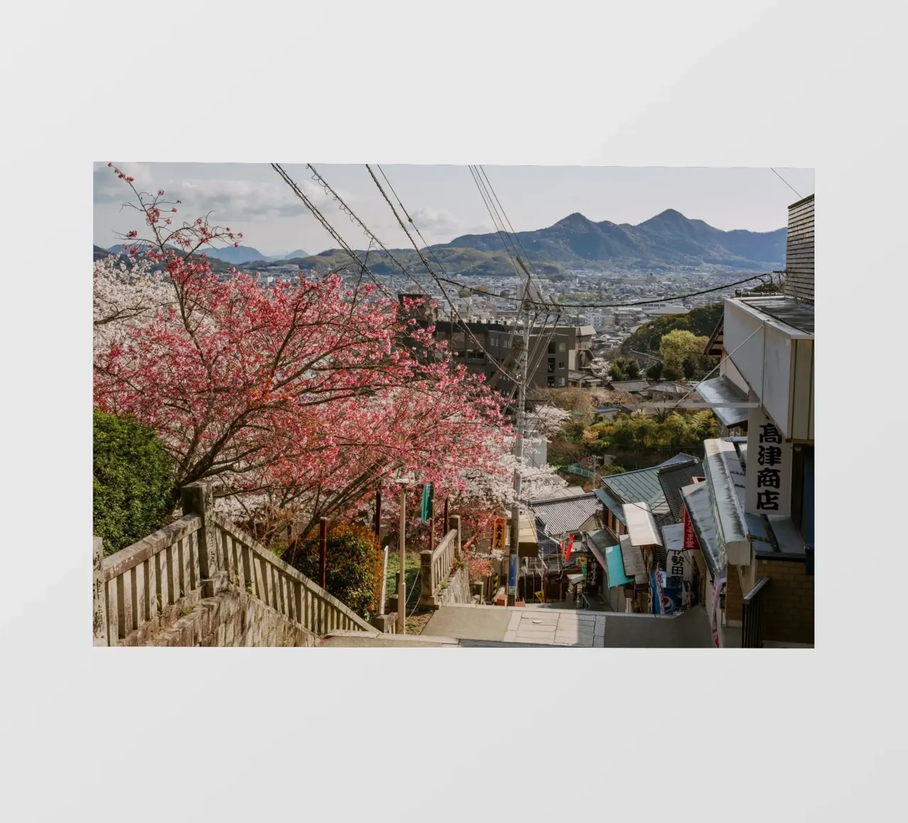 Le scale del tempio di Shikoku, Giappone telo in pvc da Marcel Bisig