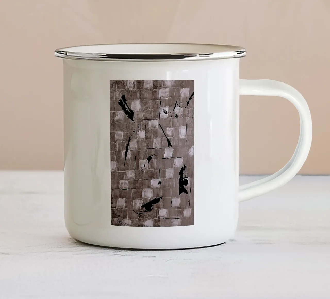SEPIA 70 tazza in smalto da Thierry Vobmann Abstract painting