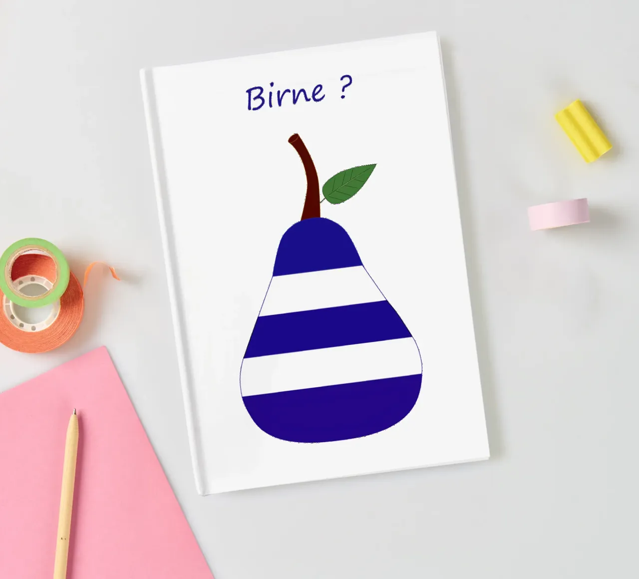 Striped pear notebook by SunflowerDE