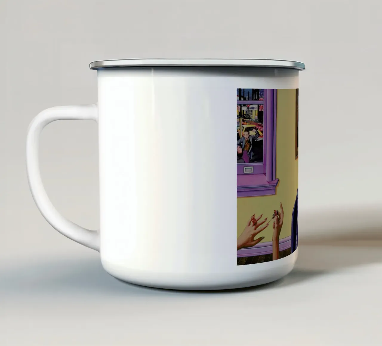 (perhaps in another place, or in another time,)we could have been friends mug en émail de Doug Smock