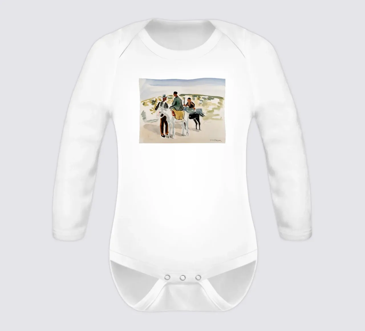 Cavalieri in Camargue body neonato maniche lunghe da Peteriespinoza Studio