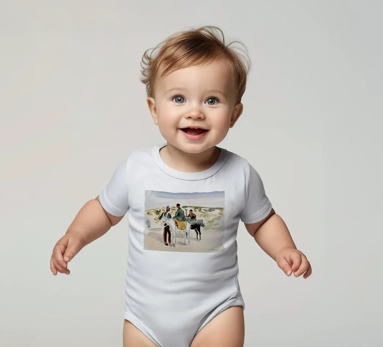 Cavalieri in Camargue body neonato maniche corte da Peteriespinoza Studio