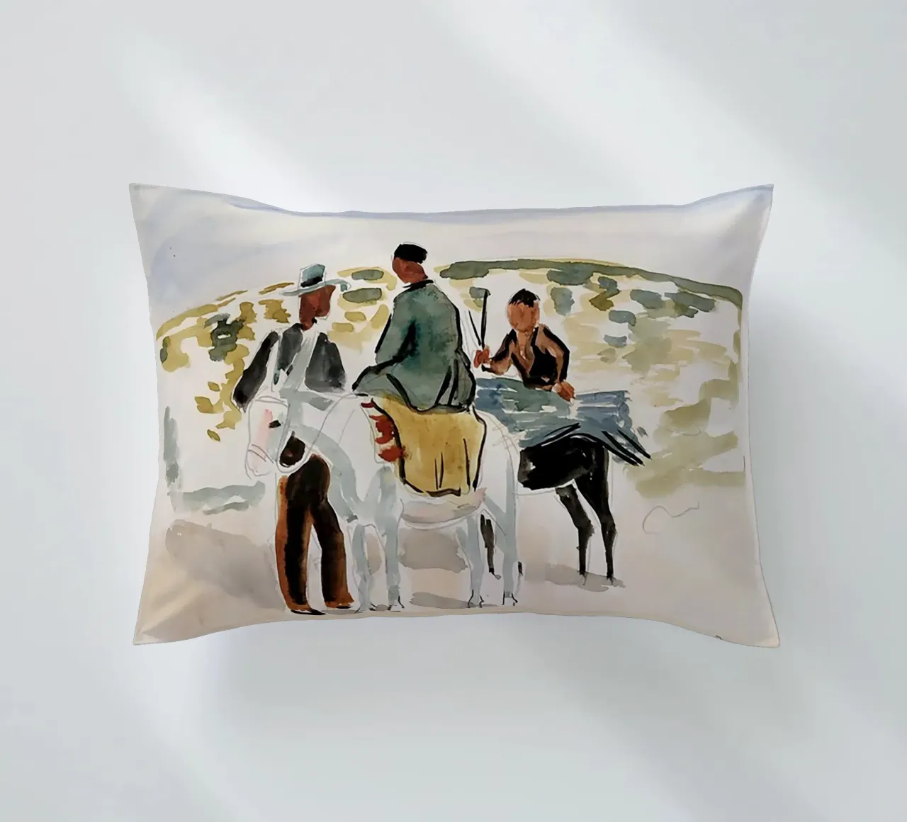 Cavalieri in Camargue cuscino da Peteriespinoza Studio