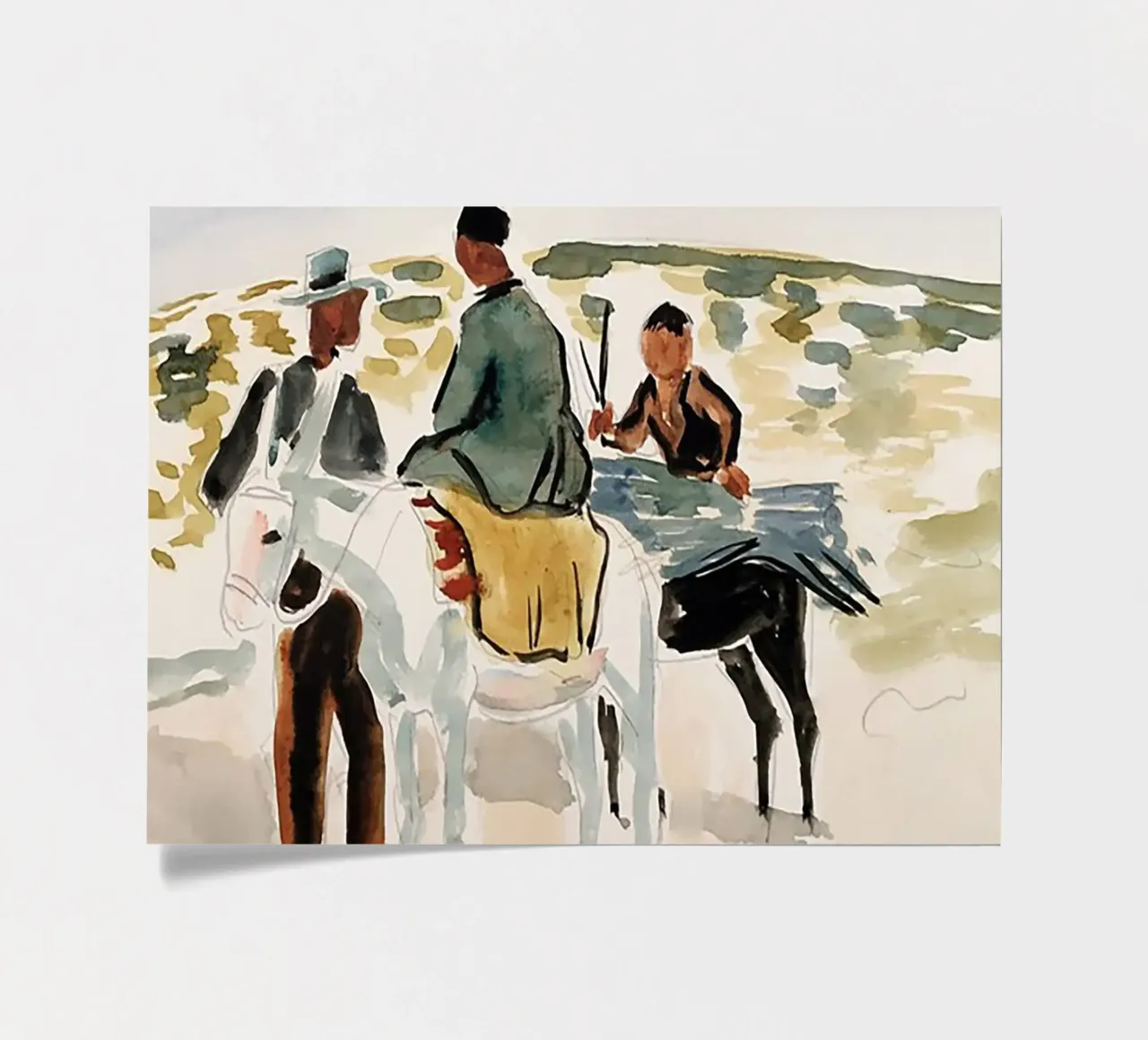 Cavalieri in Camargue foglio adesivo da Peteriespinoza Studio