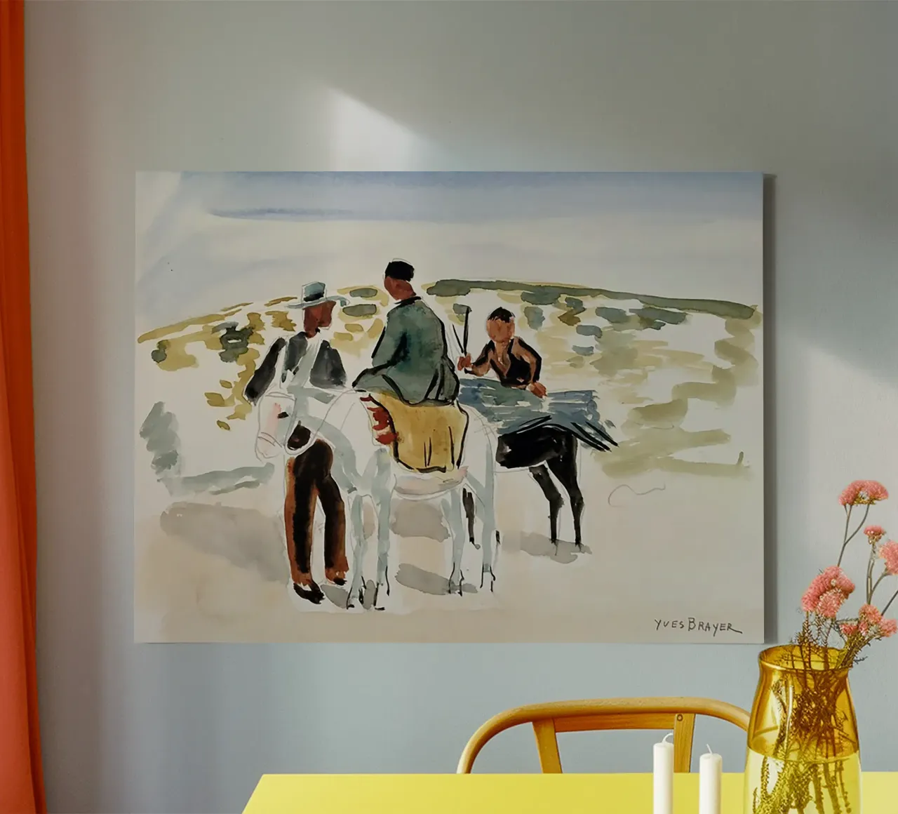 Cavalieri in Camargue tela da Peteriespinoza Studio