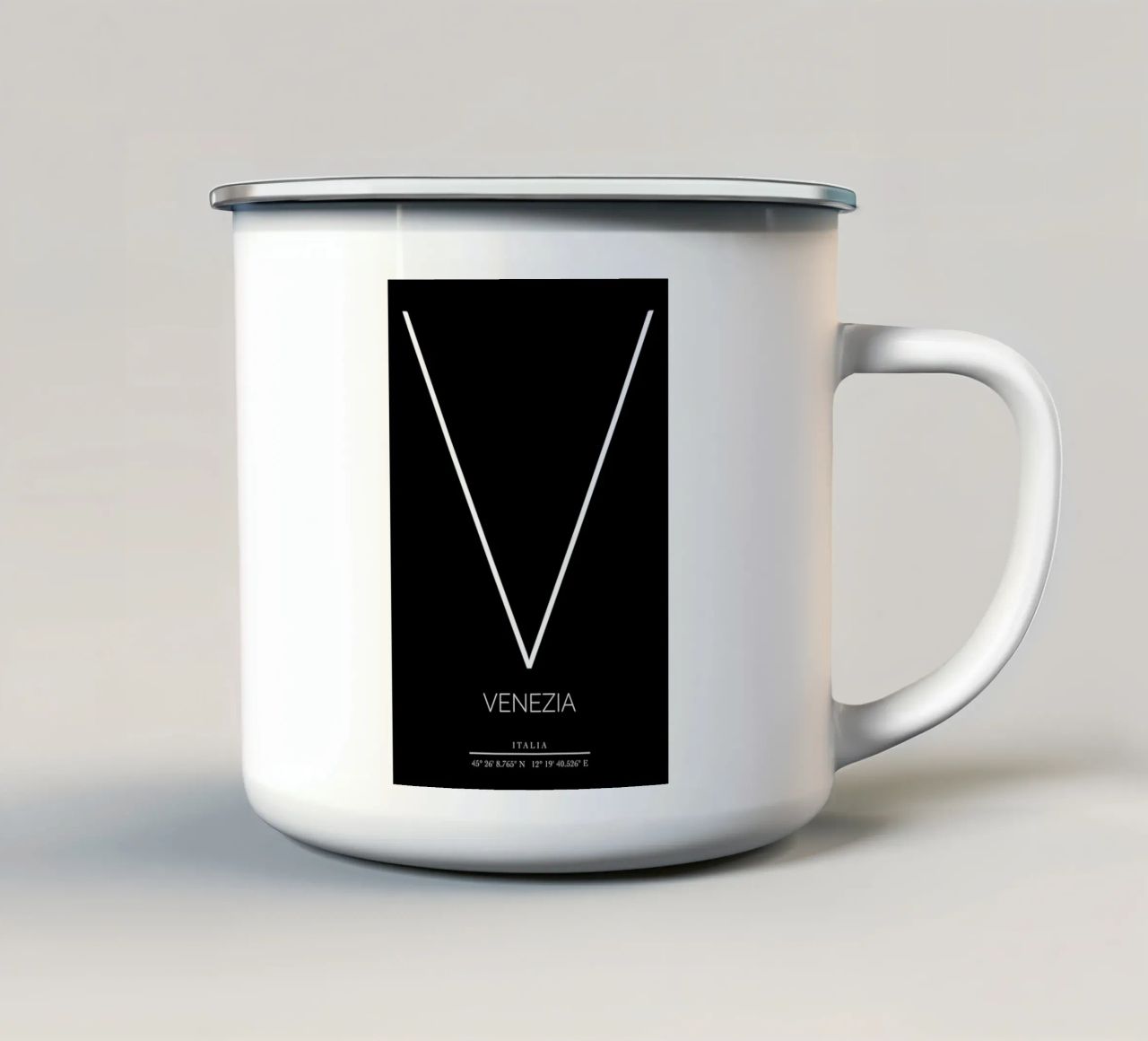 VENEZIA - nero tazza in smalto da CityLights