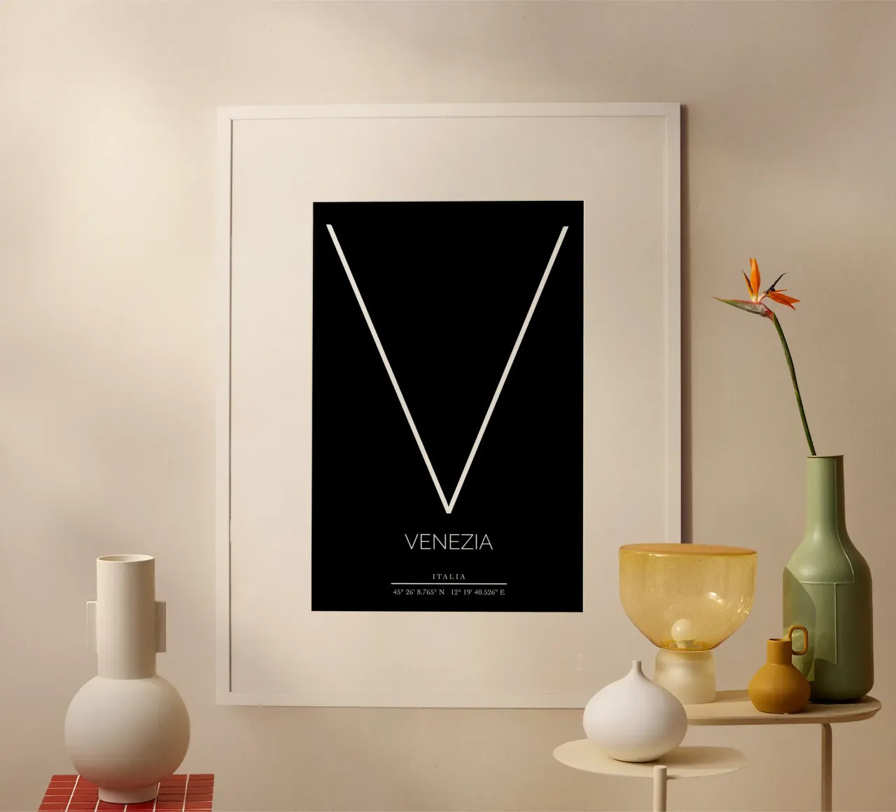 VENEZIA - nero poster con telaio in plastica da CityLights