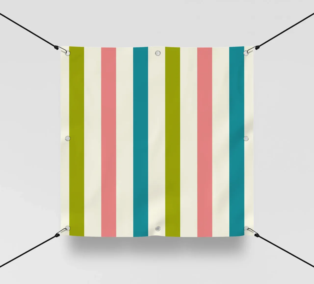 Retro 60s Vibrant Summer Vibes Stripes No1 telo in pvc da TijanaArtStudio88