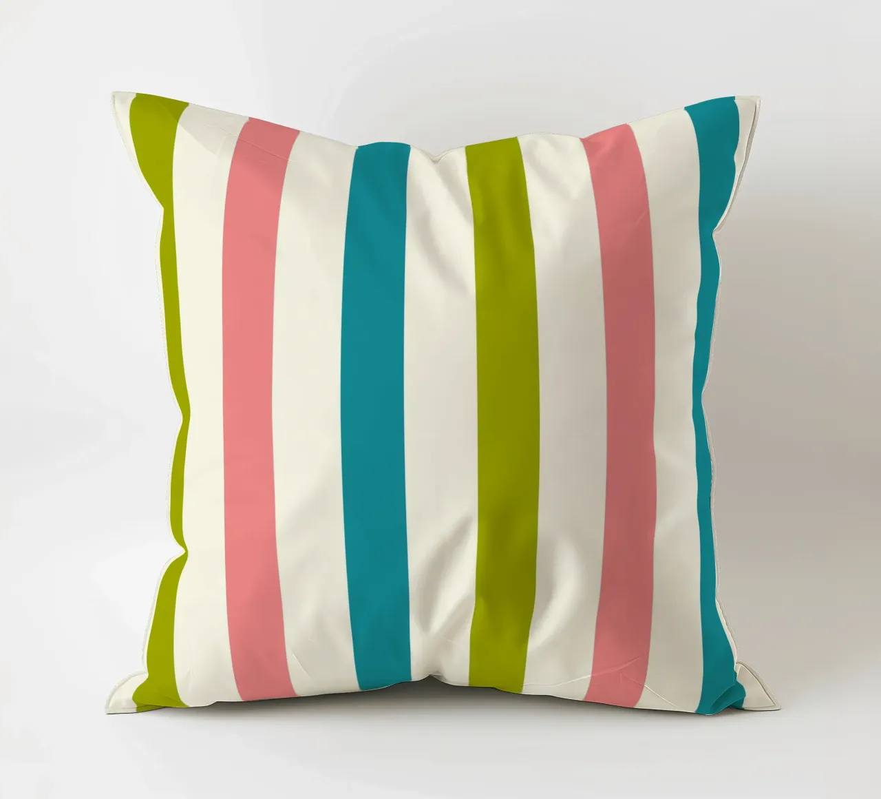 Retro 60s Vibrant Summer Vibes Stripes No1 cuscino da TijanaArtStudio88